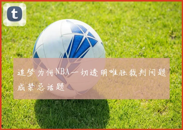 追梦为何NBA一切透明唯独裁判问题成禁忌话题